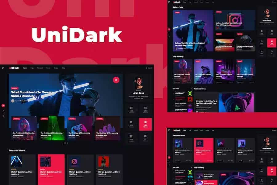 UNIDARK – BLOG AND MAGAZINE HTML TEMPLATE